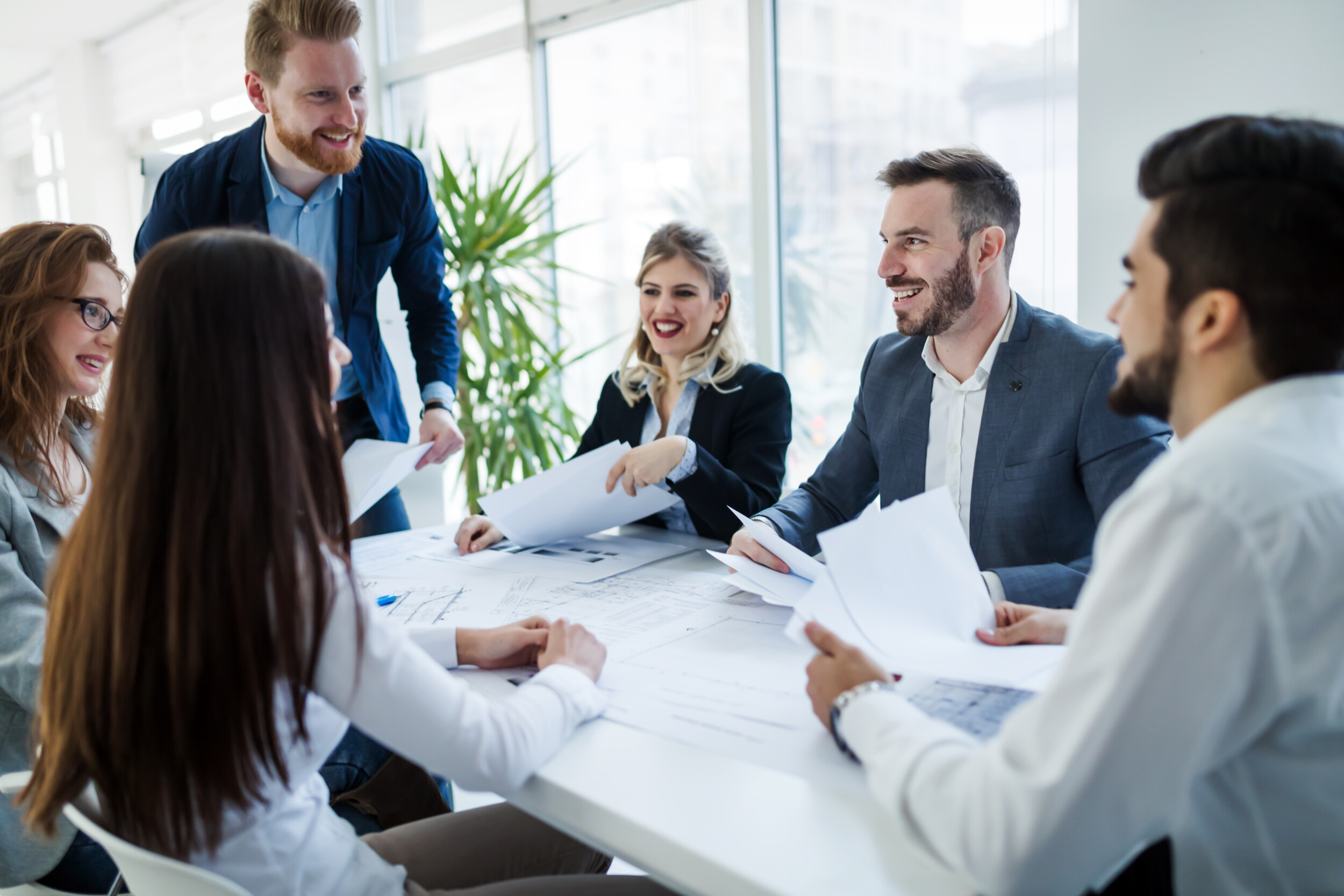business colleagues at their workplace in office