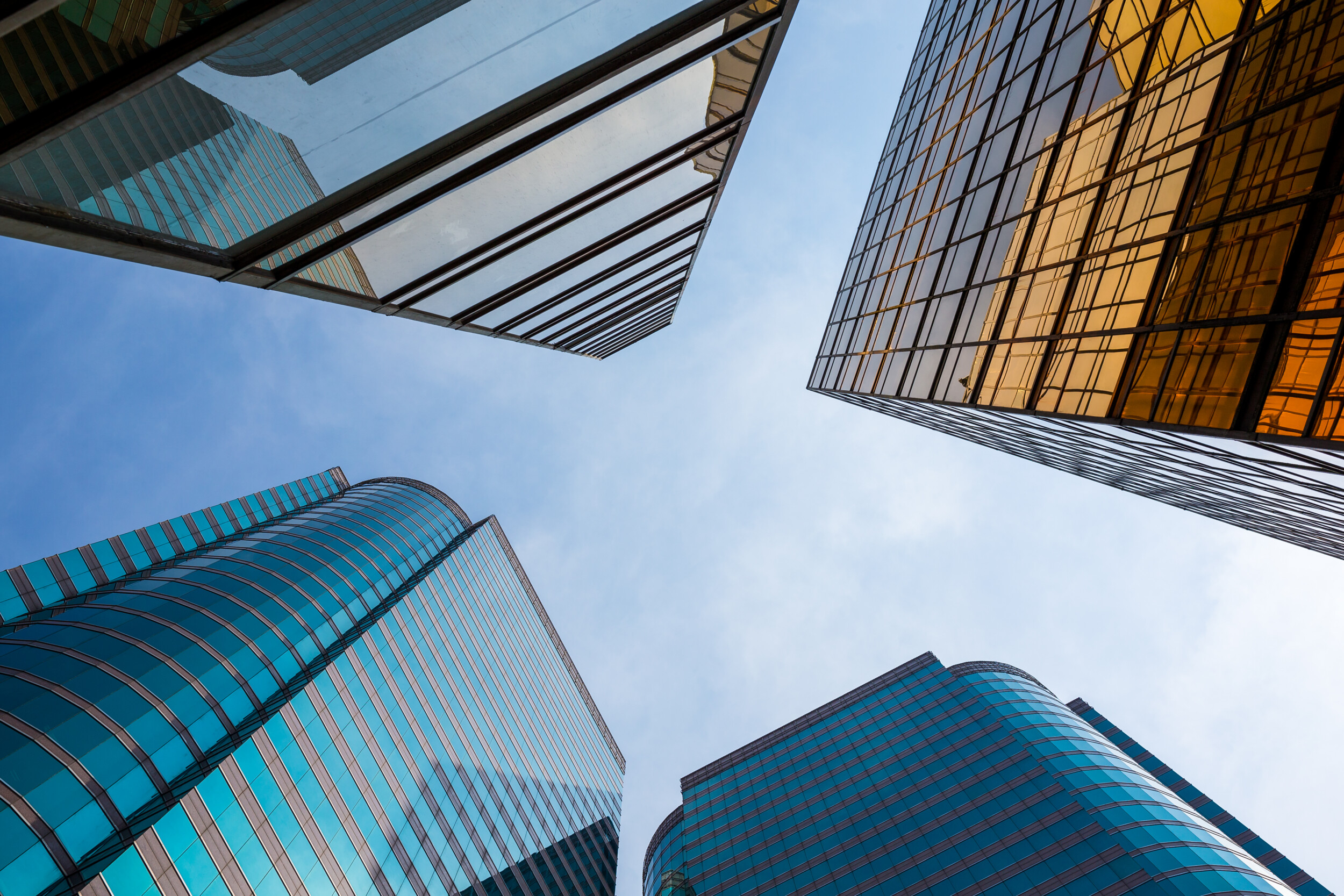 modern buildings in commercial area