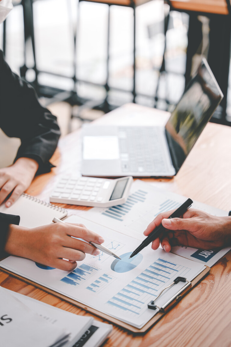 the financiers are calculating personal taxes for their customer