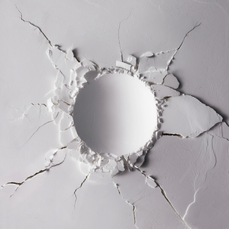 white powder texture with round impact crater. minimalism flat l